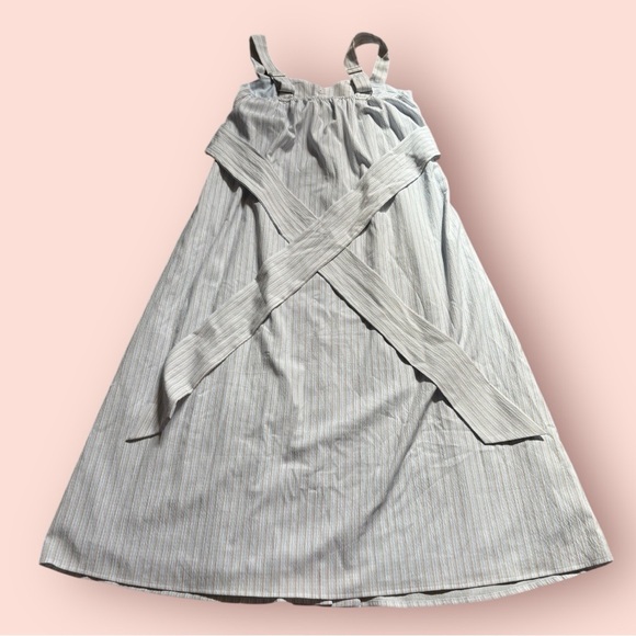 Lulus Pretty in Provence Light Blue Striped Button-Front Midi Dress size small - Picture 5 of 6